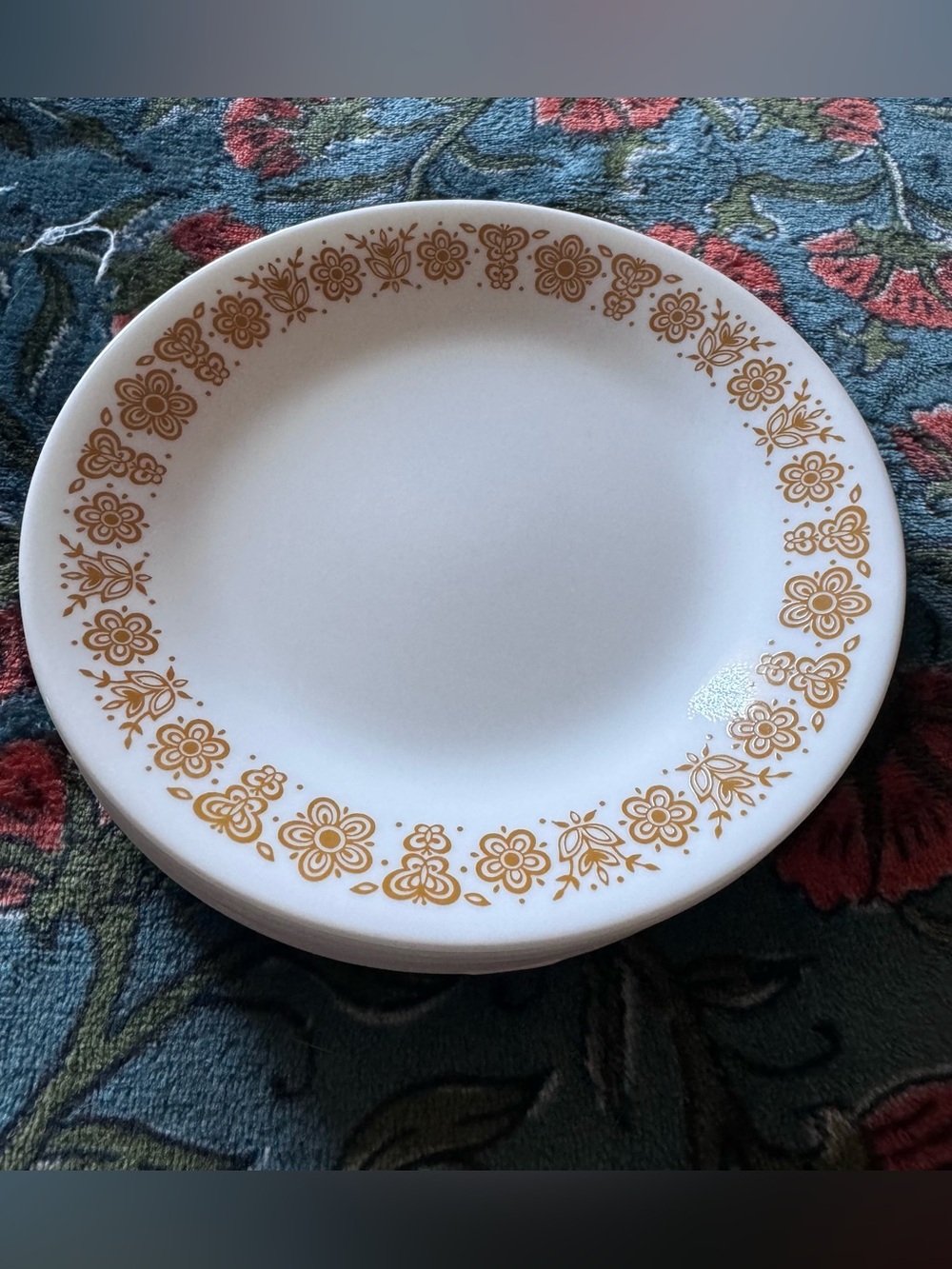 Corelle 7 Butterfly Gold Dessert Plates